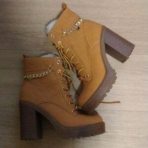 GBG- Charmed, Faux Fur, High Heeled Faux Suede Booties Size 8.5